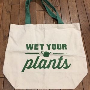 Wet Your Plants tote - West Elm - Brand New